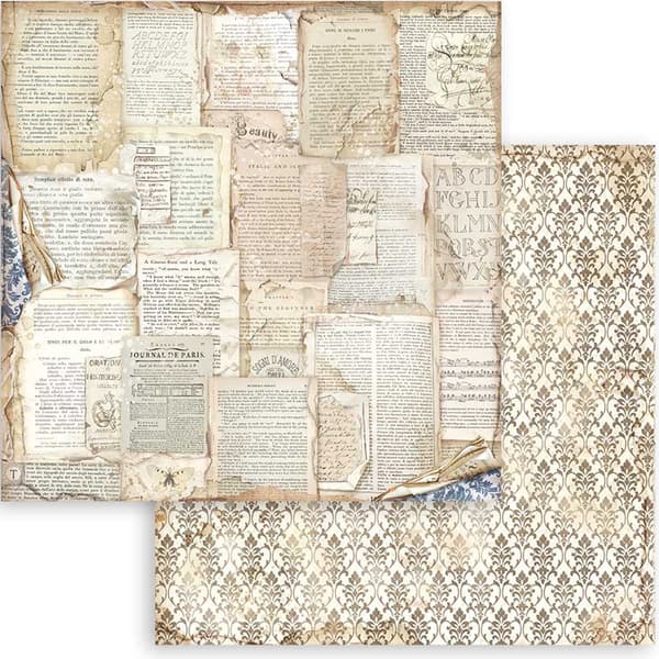 Paper Pad Stamperia - Vintage Library Backgrounds - 12x12 Tum