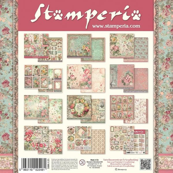 Paper Pad Stamperia - Rose Parfum - 12x12 Tum
