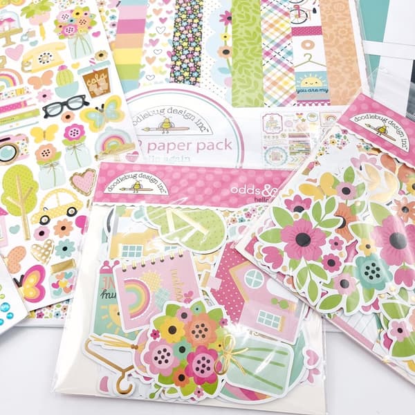 Die Cuts Doodlebug - Hello Again Bits & Pieces - 94 delar