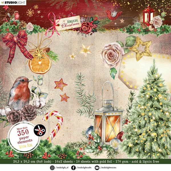 Paper Pad 8x8 - Studio Light - Magical Christmas Die-Cut Block