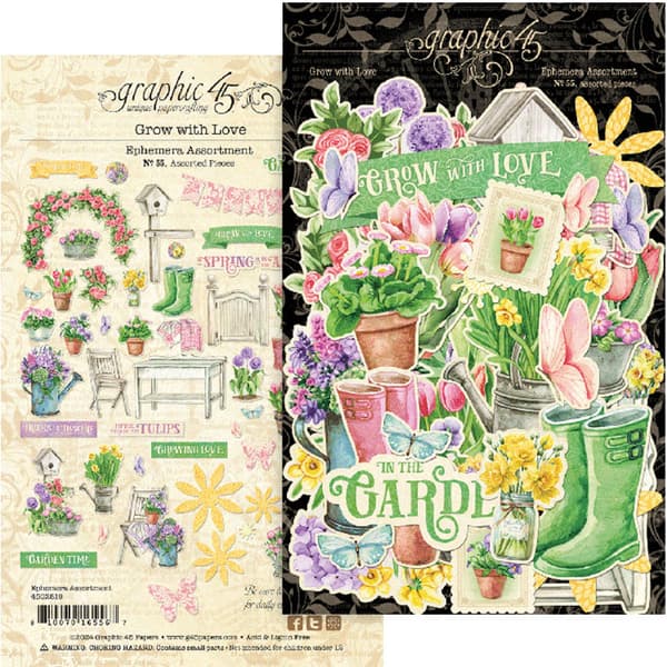 Graphic 45 - Ephemera Die Cuts - Grow with Love