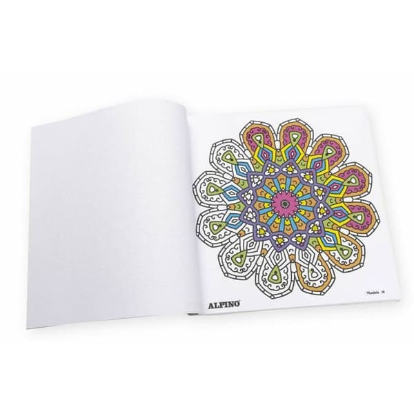 Alpino Color Experience Mandalas Kit och pennfodral 24 färgpennor | Bok 120 Mandala + 24 pennor | Färg Mandala