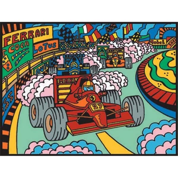 Färgning - Formel 1 - pennor ingår - 28 x 37 cm - Färg sammetsfärg
