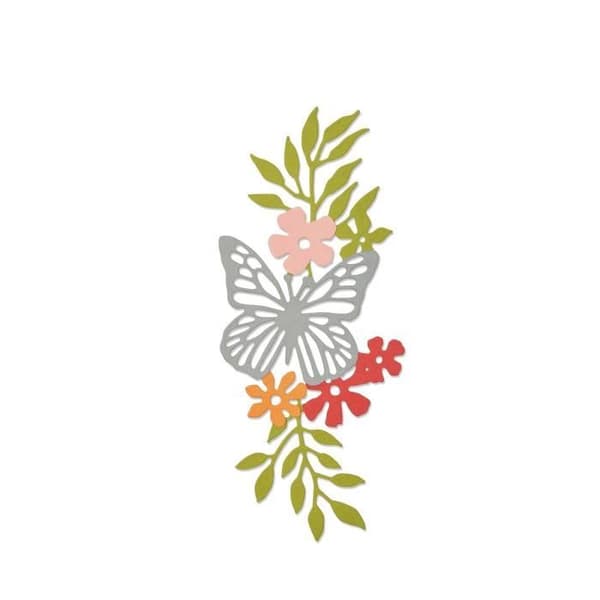 Thinlits-die - Sizzix - ängsbutterfly N°2 - Precisionsskärning - Kompatibel med Big Shot - Mixte