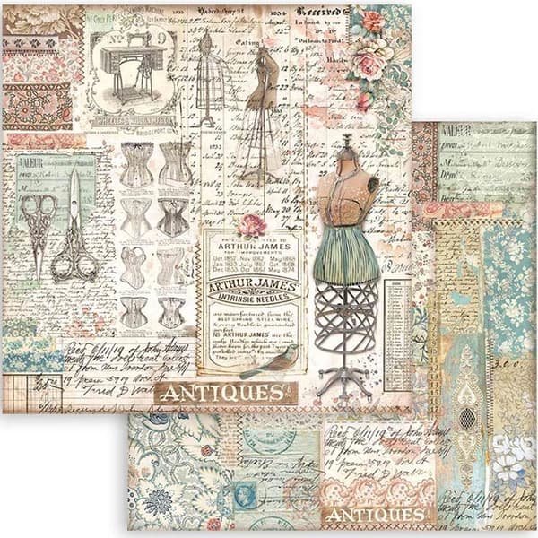 Paper Pad Stamperia 12x12 Tum - Brocante Antiques