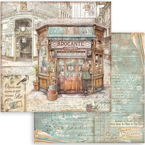 Paper Pad Stamperia 12x12 Tum - Brocante Antiques