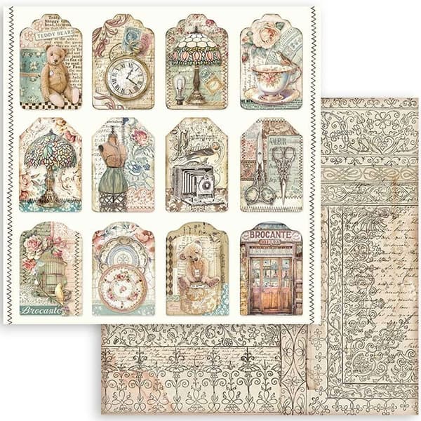 Paper Pad Stamperia 12x12 Tum - Brocante Antiques