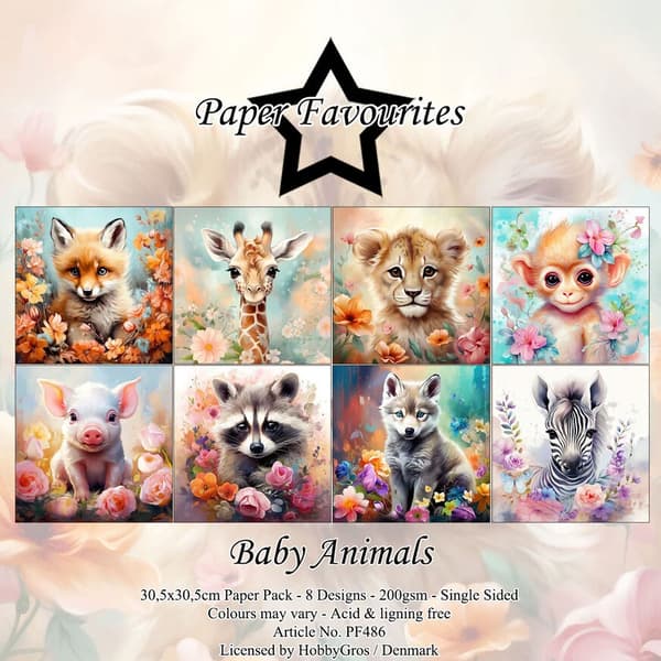 Paper Pad 12x12 - Paper Favourites - Baby Animals