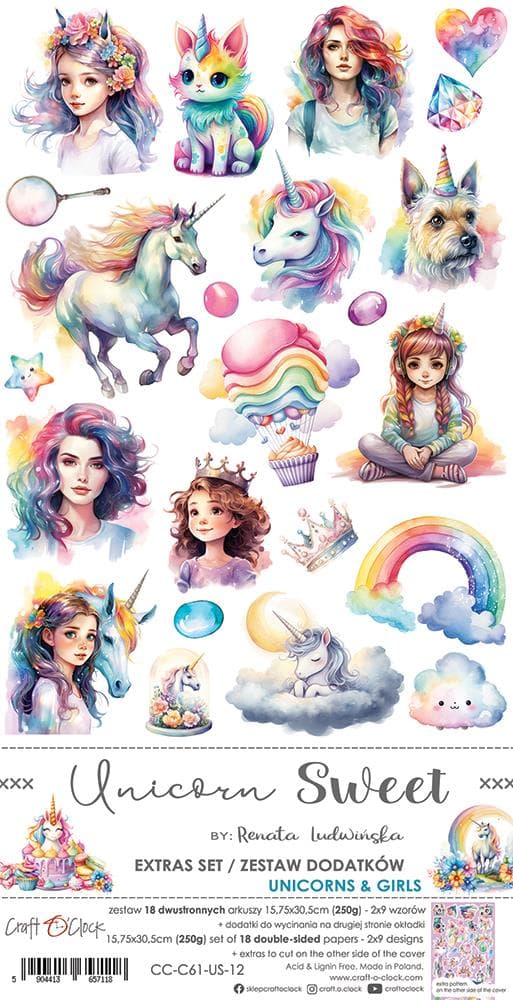 Paper Pack Extra Set - Craft O Clock - Unicorn Sweet