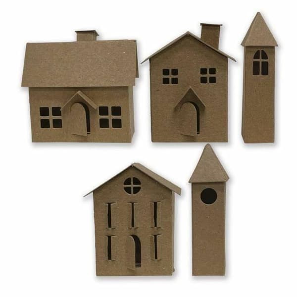 Sizzix 3d Houses No. 1 - Thinlits Metal Stencils (21st), lådor, Big Shot-prägling, Paper Scrapbooking
