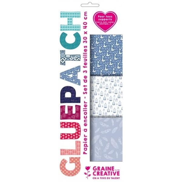 GluePatch Patch Papper Fågel, bur och fjädrar - Creative Seed Blue