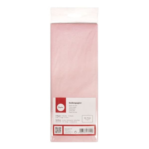 Silkespapper - RAYHER - 50x75cm - ljusäkta - rosa - resist. - 5 bränder