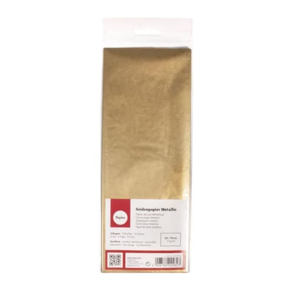Pap. siden Metallic, ljusäkta, guld, 50x70cm, 17g/m², färgbeständig, 3 ark