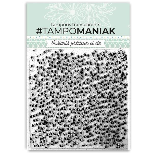 Tampomaniak skärmall - XTM-0002 - Klar bakgrundsstämpel - prickar - 14,5x14,5cm