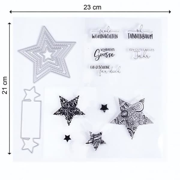 Set med stämplar och dies "stjärnor" från Vaessen Creative