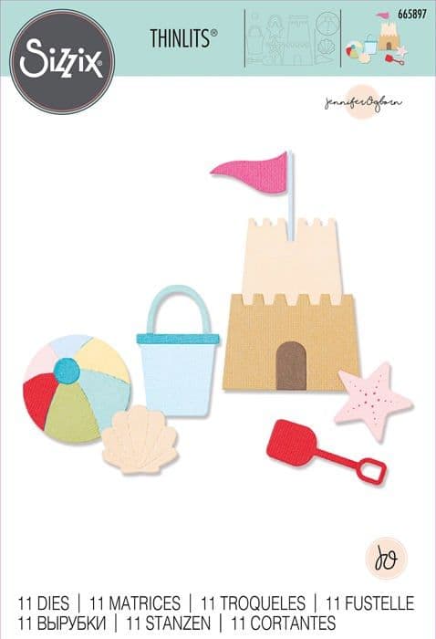 Sizzix - 665897 - Thinlits Die Set 11PK Summer Shapes av Jennifer Ogborn | |Kapitel 2 2022, Flerfärgad, One Size