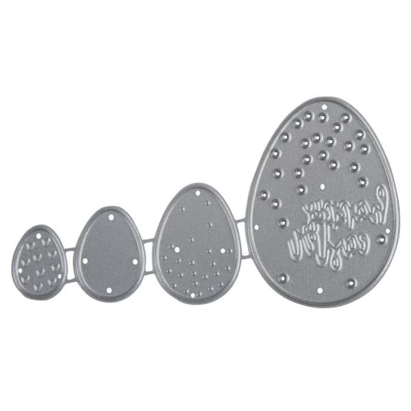 Dekorszablonset:Påskägg, 1,5 - 4,5cm x 1,1 - 3,2cm, 4 delar