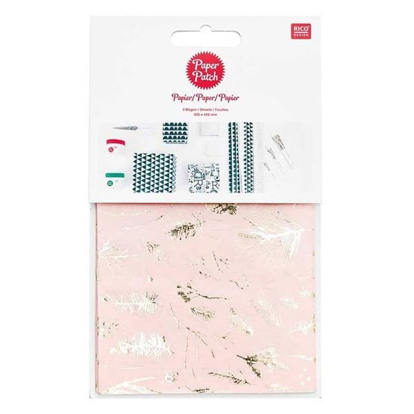 Roséguld grenar lapppapper 30 x 42 cm