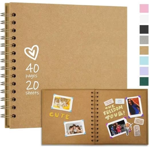Scrapbog 18x18 cm DIY 40 sider med spiralbinding
