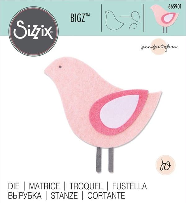 Sizzix - 665901 - Bigz Die Scandinavian Bird av Jennifer Ogborn | |Kapitel 2 2022, Flerfärgad, One Size