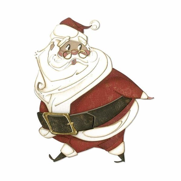 Sizzix skärmall - 664198 - Jolly St. Nick av Tim HOL 3D-prägling Impresslits, Merry, XL, One size