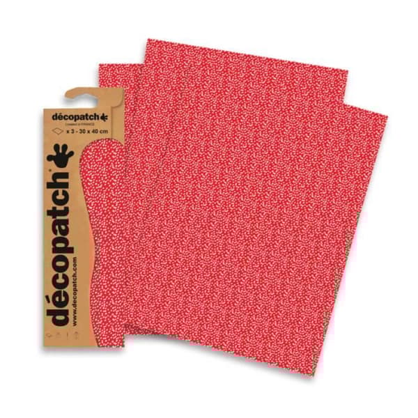 Décopatch Lakan - Décopatch - Röda vita prickar 812 - 30x40 cm - Blandat - Barn