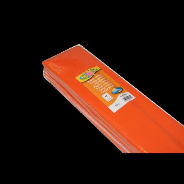 Vanligt kräpppapper - MAILDOR - 200x50 cm - Orange färg - Paket med 10 ark - Skolaktiviteter