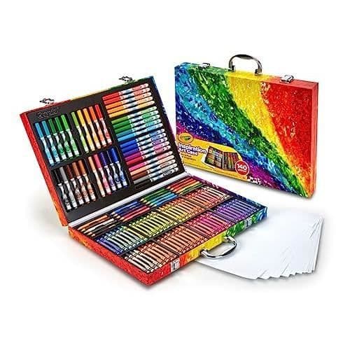 CRAYOLA - FÄRG LÅDA - SORTIMENT AV 140 BENTAR OCH 15 BRANDAR