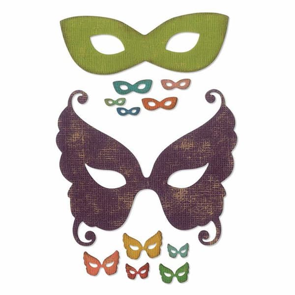 Sizzix skärmall - 664195 - Masquerade av Tim Holtz 3D embossing Impresslits, Multicolor, XL, One size