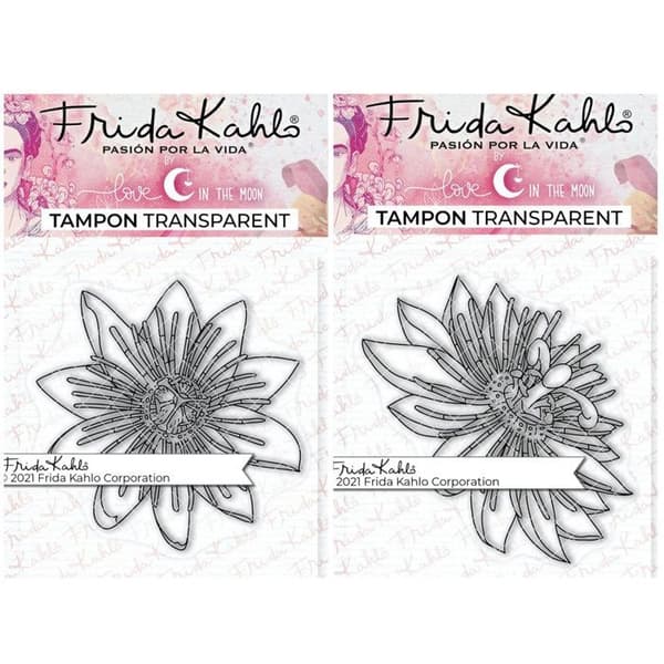 2 Klara stämplar - Passionflower 2 + Passionflower 3 - 9,5 x 6,5 cm