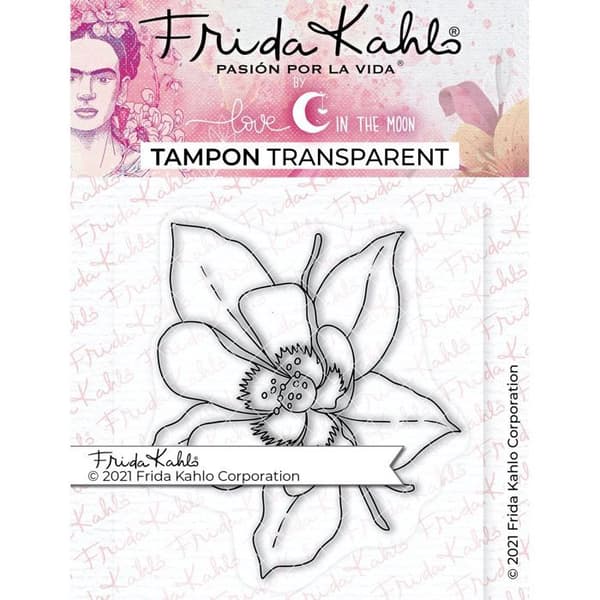 Transparent stämpel - Exotisk blomma 3 - FRIDA KAHLO - Vit - Vuxen - Blandat