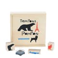 Miniatyrbild 1 av 5: Coffret Tampons Pompon - 19 x 19 x 4 cm - Beige