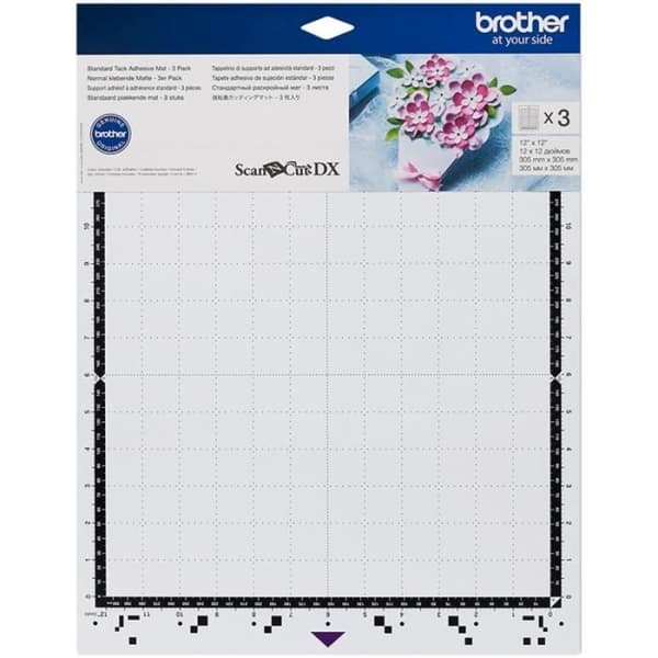 Självhäftande baksida för Scan'n'Cut SDX - BROTHER - 30,5 x 30,5 cm - Vit - Paket med 3