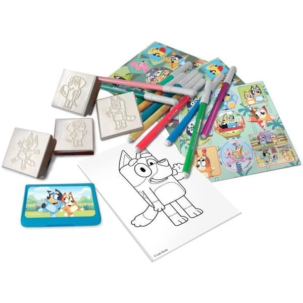 Fylld ryggsäck - MULTIPRINT - 24120 - 4 st blåiga stämplar