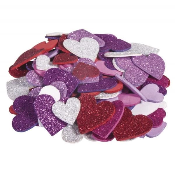 Rayher Hobby Rayher skumgummi glitterhjärtan, 2+3 - 30229000