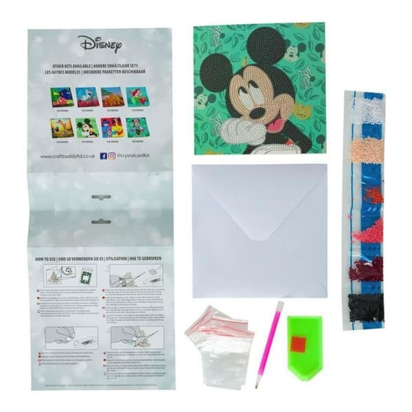 Kit för diamantbroderi - Mickey - 18 x 18 cm - Flerfärgad - Kreativ - Unisex