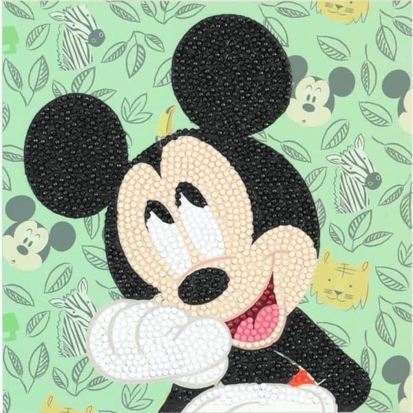 Kit för diamantbroderi - Mickey - 18 x 18 cm - Flerfärgad - Kreativ - Unisex