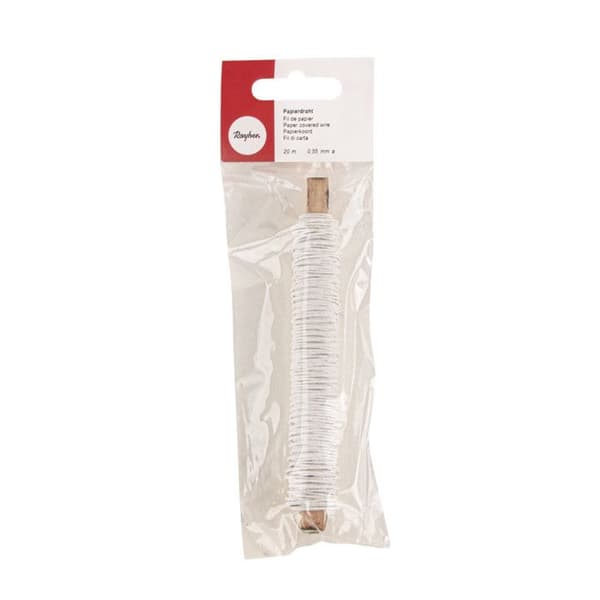 Rayher Hobby Rayher Pappersgarn inlindat på trä 55 mm Ø, 50 g Vit - 24116102