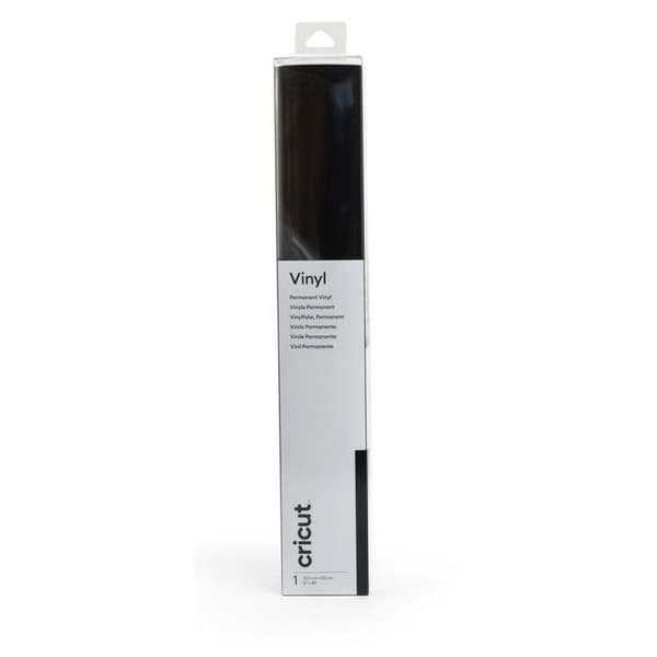 48" x 12" Premium glansig svart vinylrulle - Cricut
