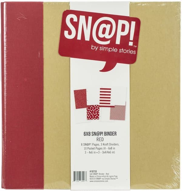 Simple Stories Scrapbook Album - 10733 - SNAP Pärm 6" x 8", Röd, One Size
