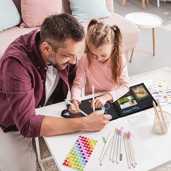 Scrapbook-fotoalbum, DIY-fotoalbum med 12 pennor, 80 sidor, presenter till bröllopsresor