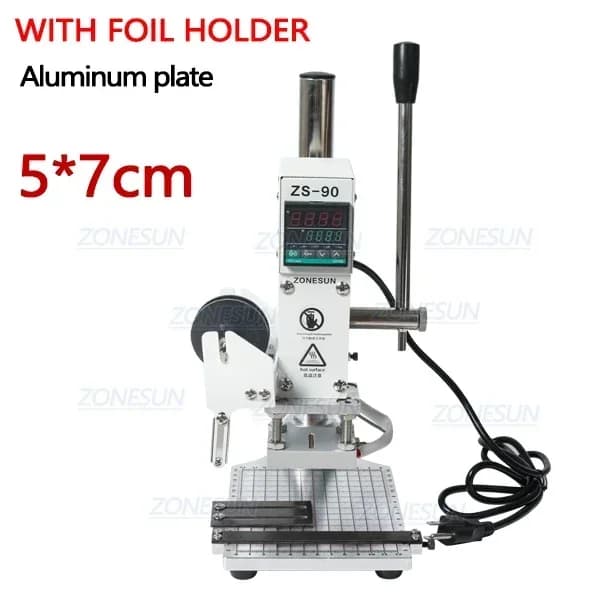 ZONESUN Varm Foliepress, 300W Effekt, 5x7cm Stämplingsområde,5x7cm med hållare 1, Eu