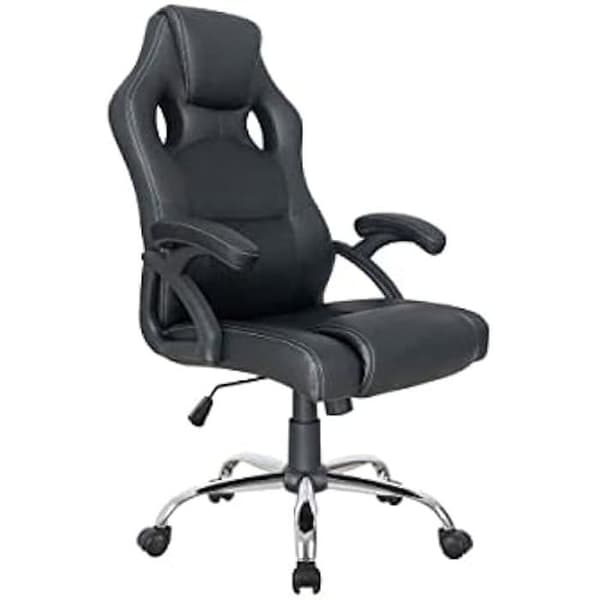 Kontorsstol - UTRUSTNING - Ergonomisk - Svart färg - För vuxna - PU HQ