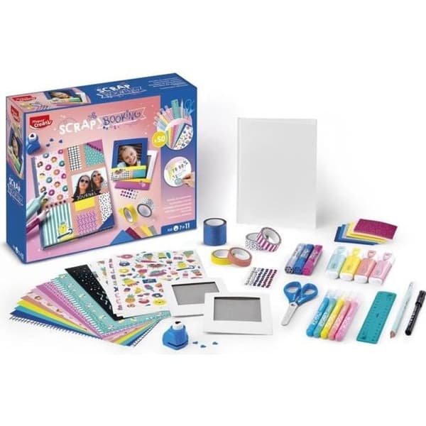 Scrapbooking box - MAPED - Komplett kit med mer än 50 tillbehör - Ålder 7+
