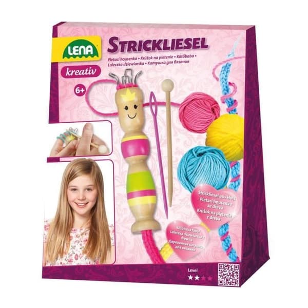 Stickning DIY Kit - Lena - 42375 - 3 färger - Plastnål - Trästickning