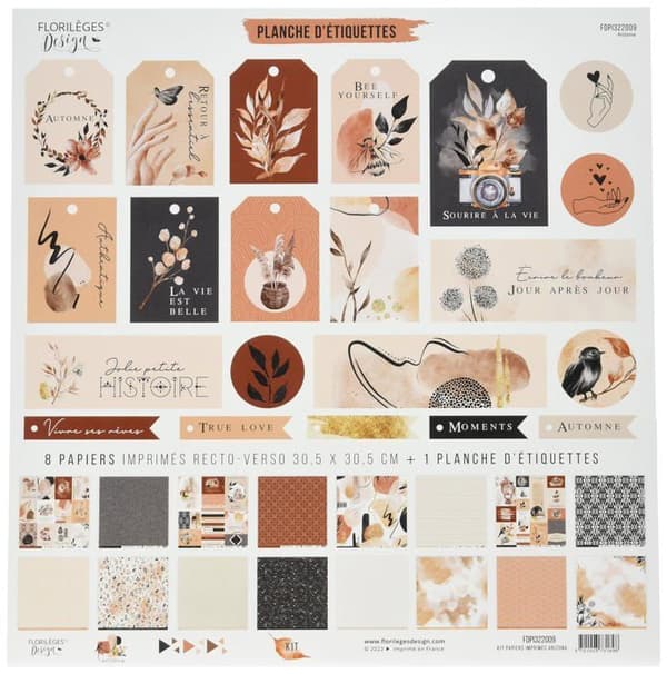 Florilèges design scrapbooking kit - FDPI322009 - Florileges design tryckt kit, flerfärgad, 32 x 34,5 cm