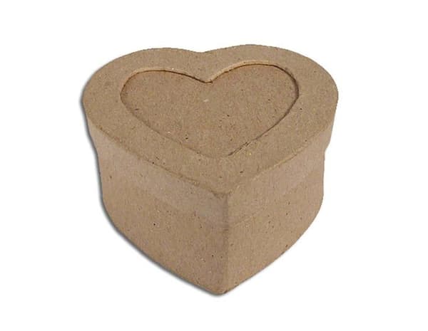 Innspiro scrapbooking set - PM1051AP - Pappersmachéask med hjärtram 8 x 6,5 x 4 cm.