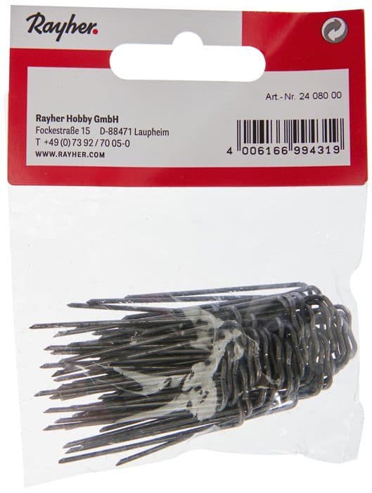 Rayher hobby scrapbooking kit - 24-080-00 - Rayher monteringsfästen sid. blomdekor, 50 st 10/35 mm silver, 2408000