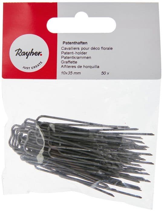 Rayher hobby scrapbooking kit - 24-080-00 - Rayher monteringsfästen sid. blomdekor, 50 st 10/35 mm silver, 2408000