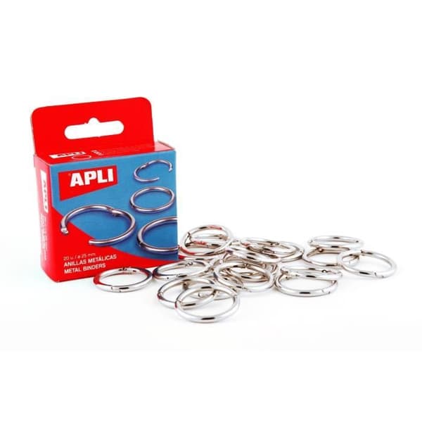 Kartong med 20 APLI metallbindningsringar - 32 Mm - Blandat